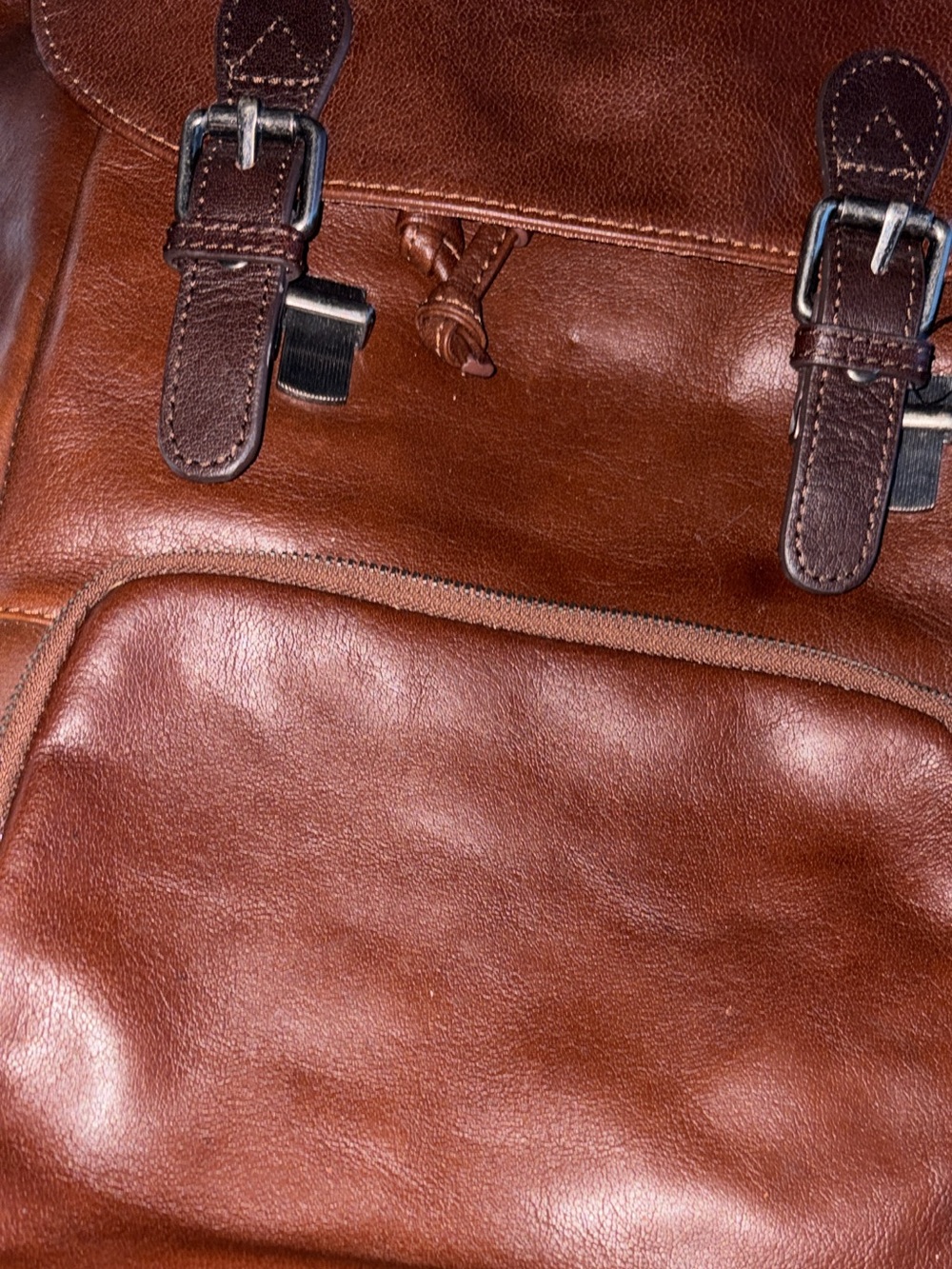 Wilsons Leather Brown Leather Drawstring Backpack - Picture 15 of 16